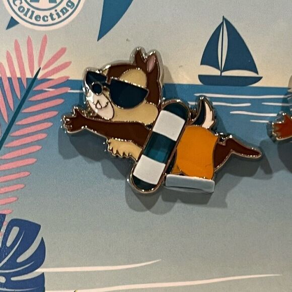 Tokyo Disney Resort Exclusive Mickey, Chip and Dale SuiSui Summer 3 Pin Set NWT - Picture 3 of 5